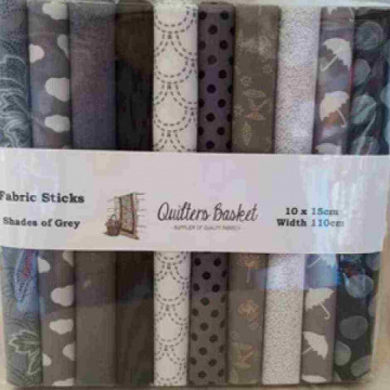Shades of Grey Fabric Sticks 