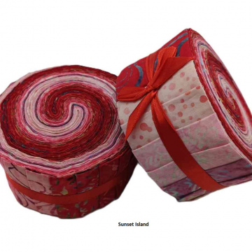 2,5" Sunset Island Batik Fabric rolls 