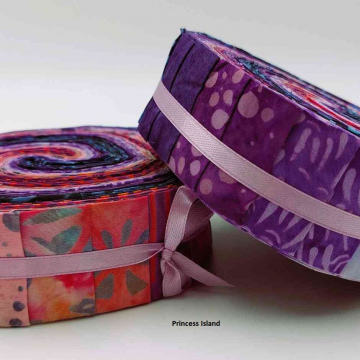 1,5" Princess Island Batik Fabric Wheels  