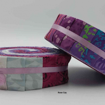 1,5" Rose Cay Batik Fabric Wheels 